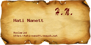 Hati Nanett névjegykártya